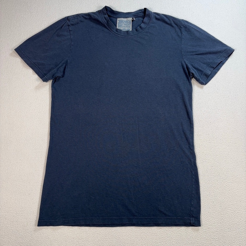 Jungmaven Hemp-Cotton T-Shirt Men's S Navy Organic Crew Neck Made in USA *HOLE*
